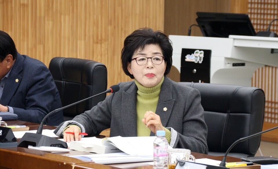 민병춘 위원이 첫번째 질의를 하고 있다.